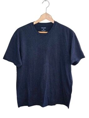 True Classic Navy Blue Short Sleeve Crewneck Tee Size Large